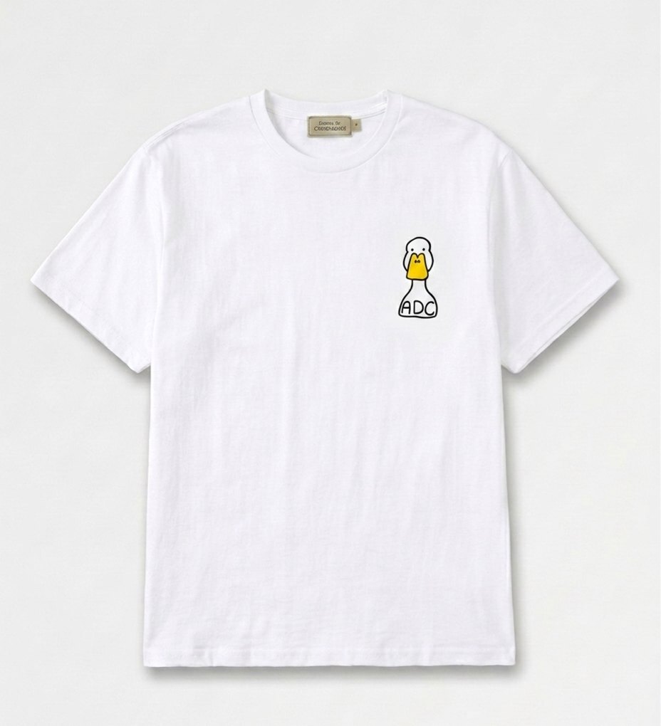 Duckie — White Duck tee — front