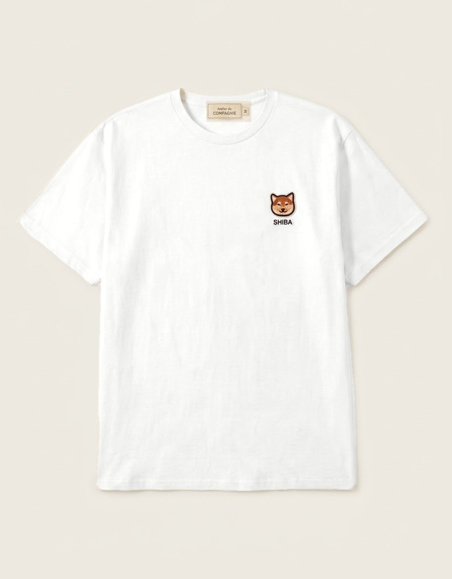 Shiba — The Originals white tee, front